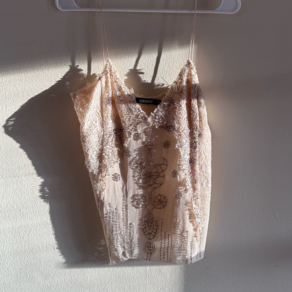 Vintage Y2K DKNY beaded tank top